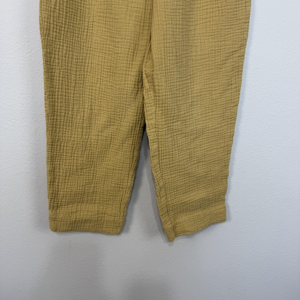 Madewell Pants Women's Medium Yellow Cotton Gauze Pull On Relaxed Cropped SU21 - Picture 3 of 15